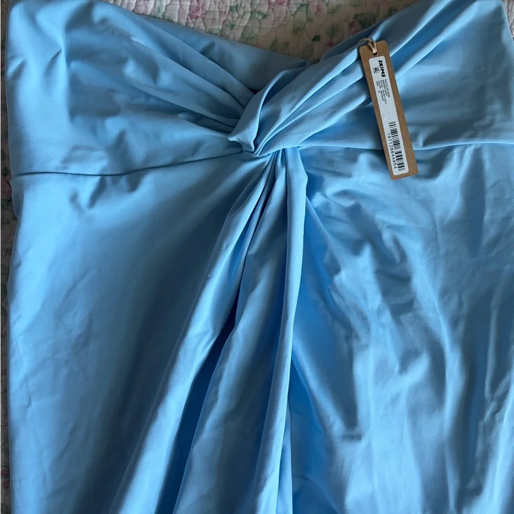 SKIMS Recycled Swim Sarong Skirt Iris Blue Medium NWT!!